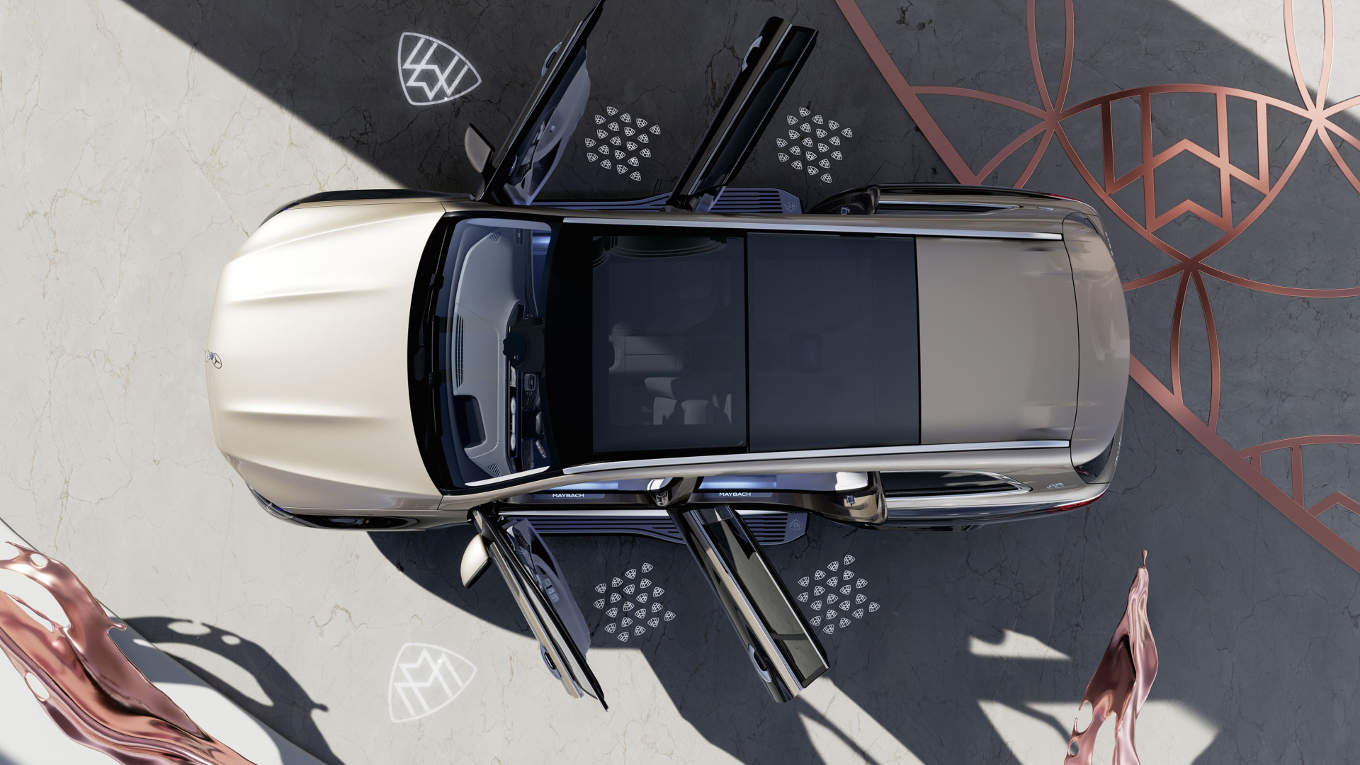SMALL_圖六、Maybach 專屬徽飾的迎賓投射燈，追求更極致的身分表徵 (1)